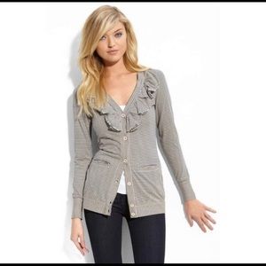 Anthropologie Leifsdottir Striped ruffle cardigan